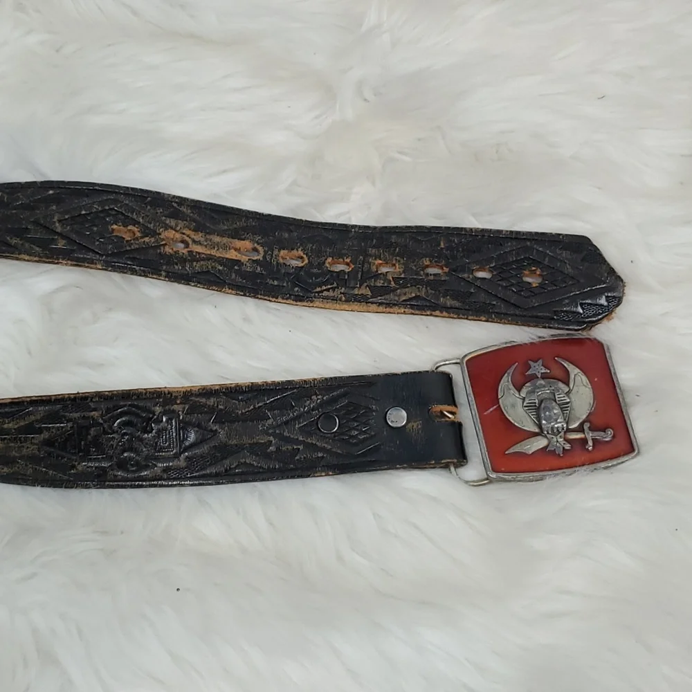 Vintage 1984 belt+ buckle Bergamot Brass Works inc